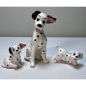 Walt Disney 101 Dalmatians Pongo Plus Pups Porcelain‎ Figurines Japan Made